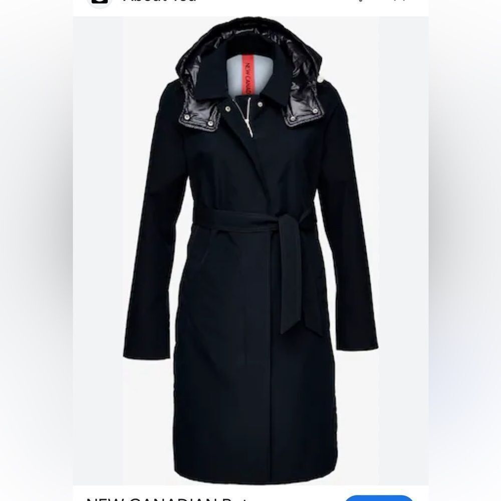 New Canadian Between-Seasons Classic Navy Trench Coat with Belt